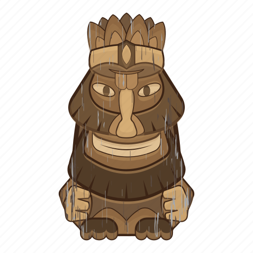 Cartoon, face, happy, idol, nature, tribal, wood icon - Download on Iconfinder
