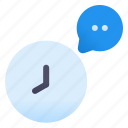 clock, time, chat, bubble, message, mail