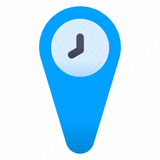 Time, location, map, pin, clock icon - Download on Iconfinder