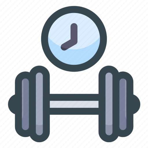 Gym, time, exercise, hour, clock icon - Download on Iconfinder