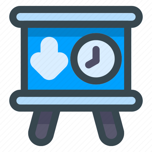 Down, time, presentation, clock, arrow icon - Download on Iconfinder