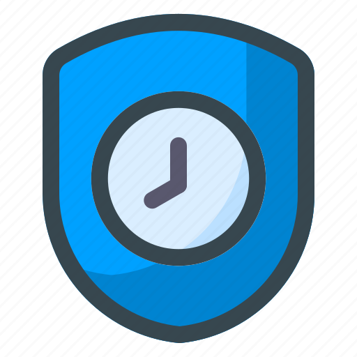 Shield, security, time, clock, protection, secure icon - Download on Iconfinder