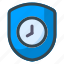 shield, security, time, clock, protection, secure 