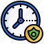 shield, safe, protection, time, clock 