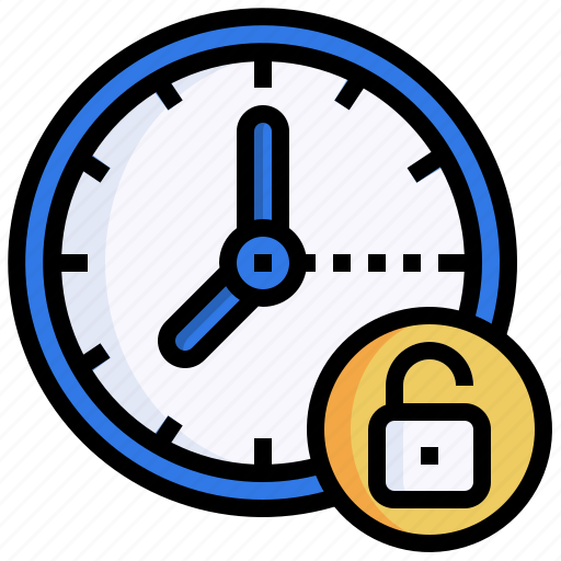 Unlocked, clock, time, available, date icon - Download on Iconfinder