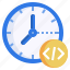 code, program, time, markup, clock 