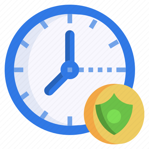Shield, safe, protection, time, clock icon - Download on Iconfinder