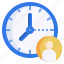 user, meeting, time, clock, person 