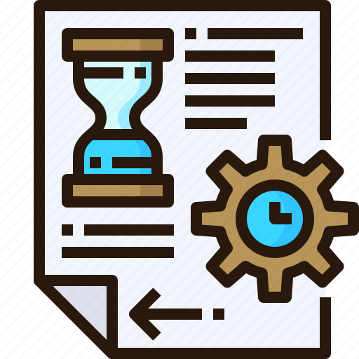 Clock, document, configuration, finance, time icon - Download on Iconfinder