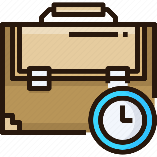 Working, briefcase, clock, work, hours, time icon - Download on Iconfinder