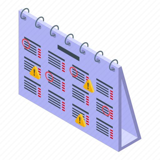 Calendar, meetings, isometric icon - Download on Iconfinder