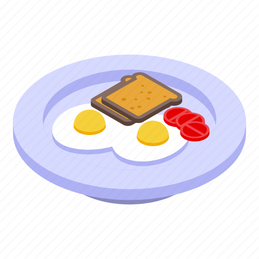 Breakfast, time, isometric icon - Download on Iconfinder