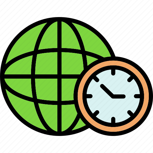 Worldwide, earth, globe, clock icon - Download on Iconfinder