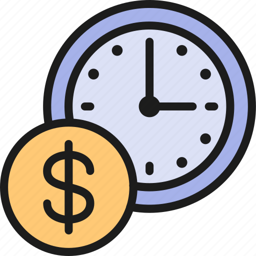 Business, clock, coin, line, management, money, time icon - Download on Iconfinder