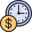 business, clock, coin, line, management, money, time 
