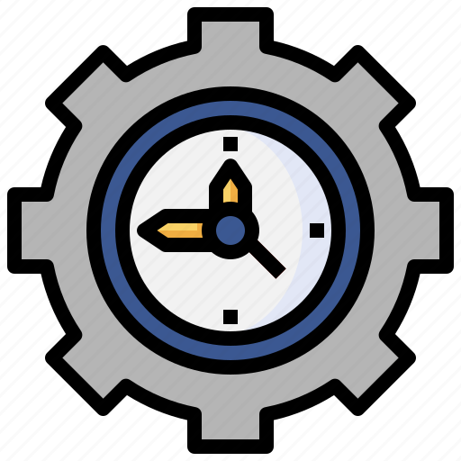 Organization, clock, schedule, gear, time, management icon - Download on Iconfinder