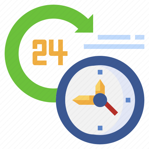 Hours, twenty, four, time, date, clock icon - Download on Iconfinder