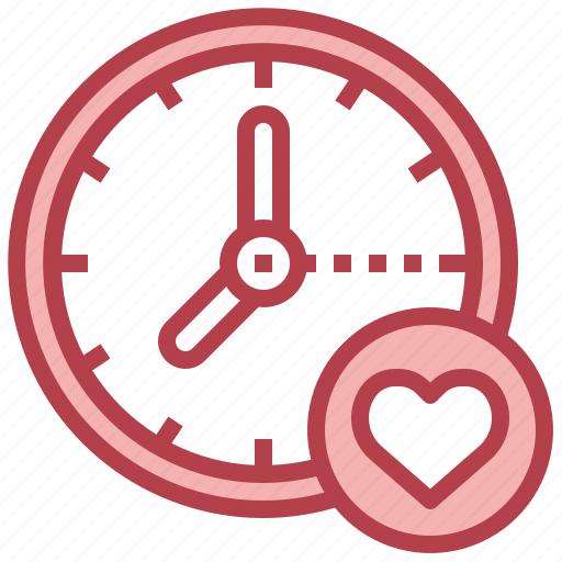 Heart, romance, clock, time, love icon - Download on Iconfinder