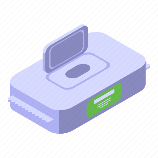 Open, wipes, pack, isometric icon - Download on Iconfinder