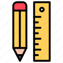 pencil, ruler, design, tools