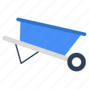 mulch, dirt carrier, wheelbarrow, pushcart, handcart