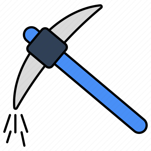 Mining hammer, mining axe, instrument, equipment, tool icon - Download on Iconfinder