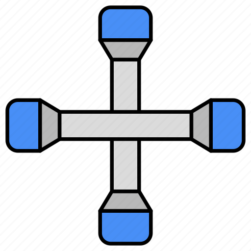 Cross wrench, technical tool, repair tool, repair equipment, repair instrument icon - Download on Iconfinder