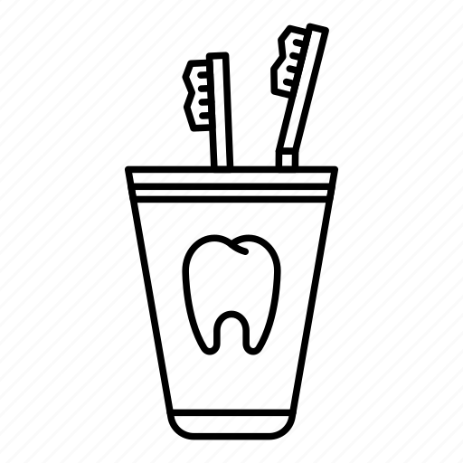 Cup, dental, glass, health, holder, mug, toothbrush icon - Download on Iconfinder