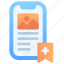 bookmark, saved, image, mobile, favorite, user experience, ux, ui, app 