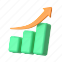 chart bar, graph, analysis, increase, profit, business, startup, office, 3d icon