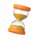 clock, hourglass, time, timer, deadline, business, startup, office, 3d icon