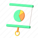 presentation, pie chart, data, report, analysis, business, startup, office, 3d icon