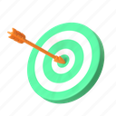 target bullseye, goal, aim, dartboard, arrow, business, startup, office, 3d icon