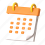 calendar, date, schedule, event, appointment, business, startup, office, 3d icon 