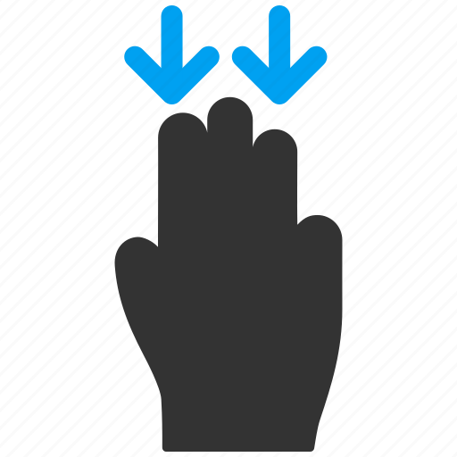 Down, move, hand, slide, mobile gesture, shift, touch gestures icon - Download on Iconfinder