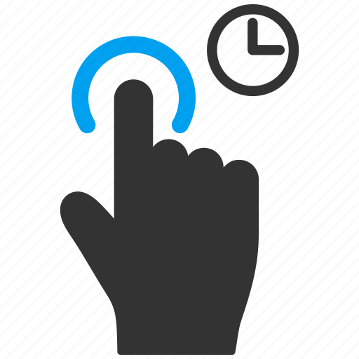 Delay, hand, finger, wait, mobile gesture, touch gestures, click icon - Download on Iconfinder