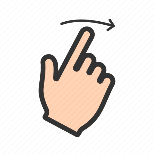 Drawn, finger, hand, pointer, screen, swipe, touch icon - Download on Iconfinder