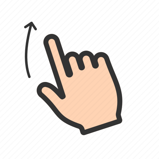 Drawn, finger, hand, scroll, swipe, touch, up icon - Download on Iconfinder