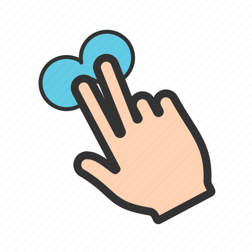 Finger, gesture, hand, pointing, sign, touch, two icon - Download on Iconfinder