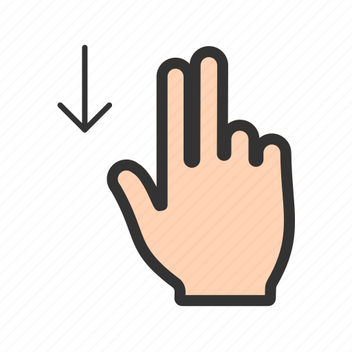 Down, finger, gesture, gestures, hand, scroll, swipe icon - Download on Iconfinder