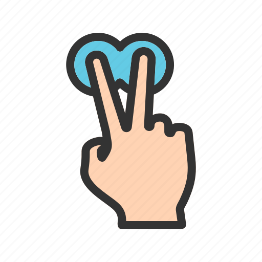 Fingers, gesture, hand, pointing, sign, touch, two icon - Download on Iconfinder