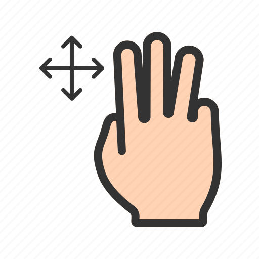 Device, fingers, gesture, hand, move, system, three icon - Download on Iconfinder