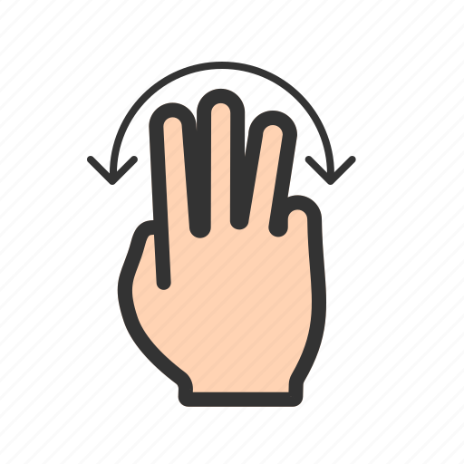 Finger, hand, rotate, slide, swipe, three, touch icon - Download on Iconfinder