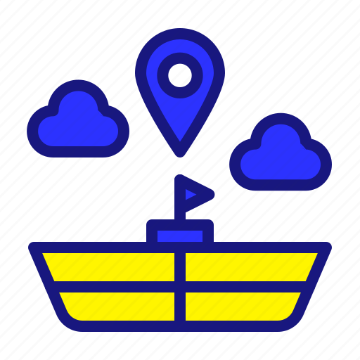 Sailing boat, location, tour and travel, marking pointer, destination, world tour, journey icon - Download on Iconfinder