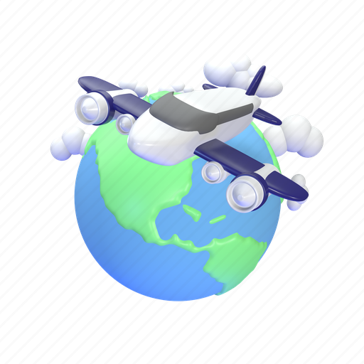 World, with, plane icon - Download on Iconfinder