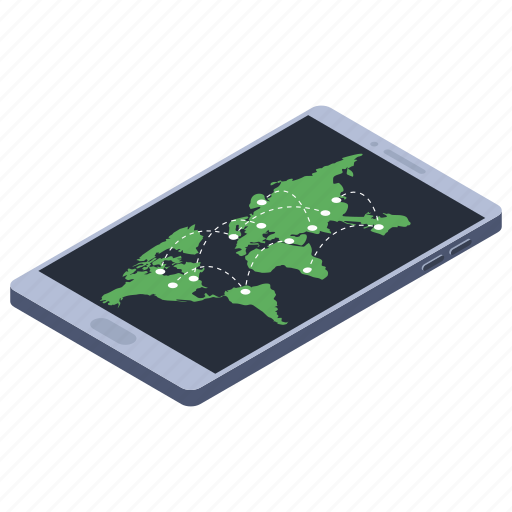 Digital map, gps, mobile location, mobile map, online navigation icon - Download on Iconfinder
