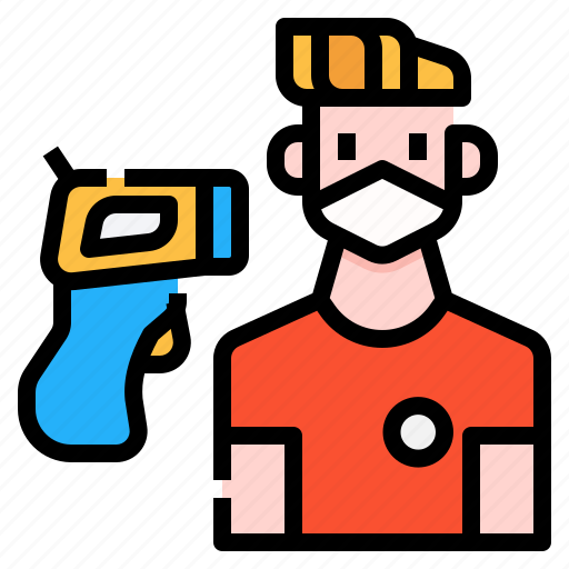 Avatar, infection, man, scanning, temperature, thermometer, virus icon - Download on Iconfinder