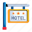 hotel board, hotel sign, hotel signboard, hanging sign, hanging signage 