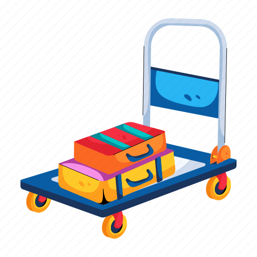 Luggage trolley, hotel trolley, hotel luggage, hotel baggage, bags trolley icon - Download on Iconfinder
