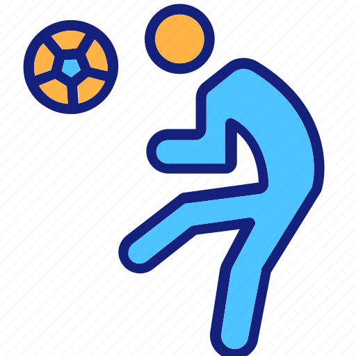 Striking football, footballer, athlete, ball round icon - Download on Iconfinder